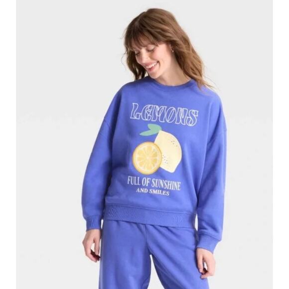 Grayson Threads 2-Piece Lounge Set – Blue with Lemons – Women’s Medium - Picture 1 of 9